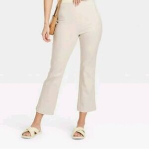 a new day Woman’s High Rise Flare Cropped Side Zip Pants NWT